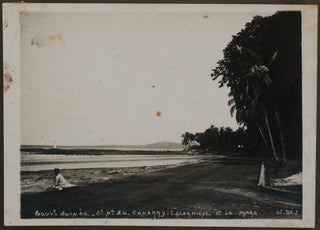 [Historically Interesting Album with 40 Original Gelatin Silver and Platinum Photos of French Guinea, Showing Conakry, Samou River Rapids and Waterfalls, the “Baptism” of a Morane Plane of Conakry “Aero-club,” Children’s Costume Party in Conakry in March 1935, Susu Women and Girls, Kolente River Bridge Under Construction, etc.]