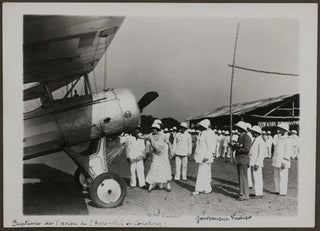 [Historically Interesting Album with 40 Original Gelatin Silver and Platinum Photos of French Guinea, Showing Conakry, Samou River Rapids and Waterfalls, the “Baptism” of a Morane Plane of Conakry “Aero-club,” Children’s Costume Party in Conakry in March 1935, Susu Women and Girls, Kolente River Bridge Under Construction, etc.]