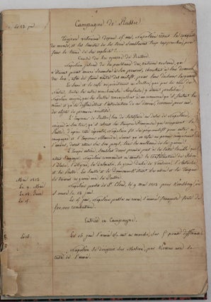 Item #23 [Anonymous Period French Manuscript Account of Napoleon’s Invasion of Russia in 1812...