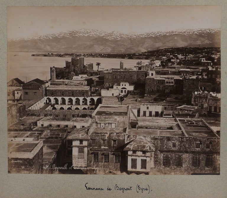 Item #393 [Collection of 72 Original Albumen Studio Photos, Housed in an Attractive Period Folder, Titled:] Constantinople, Athènes, Syrie, Palestine. MIDDLE EAST, SYRIA ISLAMIC WORLD - PALESTINE, TURKEY, Félix BONFILS, Luigi FIORILLO, ABDULLAH FRÈRES, Guillaume BERGGREN, Pascal SÉBAH, active ca. 1870s-1890s, active.