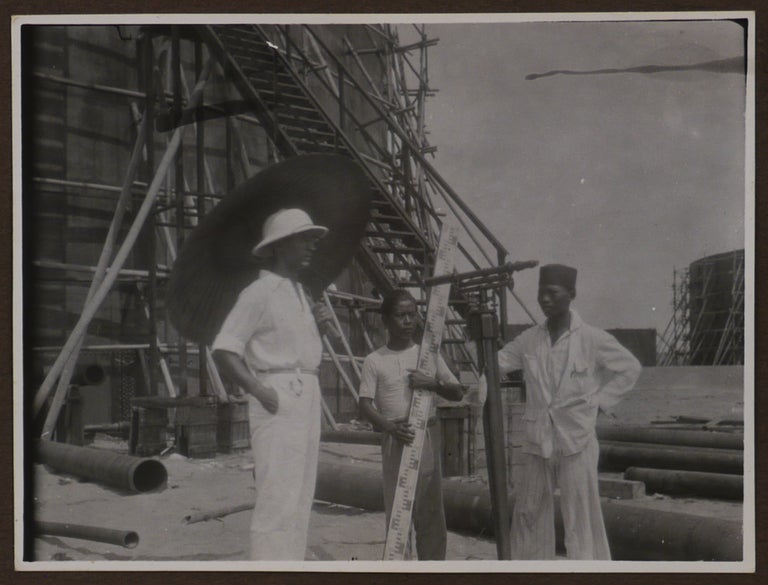 Item #400 [Collection of Three Photo Albums with ca. 416 Original Gelatin Silver Photos, Taken by an American Employee of the Nederlandsche Koloniale Petroleum Maatschappij (Nederlands Colonial Oil Company) During His Work at the Oil Refinery in Soengei-Gerong (Sungai Gerong, South Sumatra) in 1929-1931]. ASIA - SUMATRA – STANDARD OIL CO., 1887 – after 1946, ca. 1883 – after 1958, Geza Philip O’VARY, Helene O’VARY.