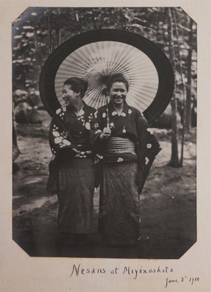 Item #492 [Attractive Lacquered Album with 112 Original Photographs of Japan, China, Singapore,...