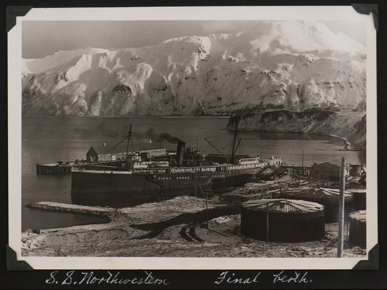 Item #539 [Album of 180 Original Gelatin Silver Photographs of Dutch Harbor (Unalaska), Sand Point (Popof Island) and Unga Village on Unga Island (a Ghost Town Since 1969), Taken and Collected by an American Resident During WW2]. R. C.? ENNIS, UMAKNAK NORTH AMERICA - ALASKA - ALEUTIANS – UNALASKA, SHUMAGIN ISLANDS.