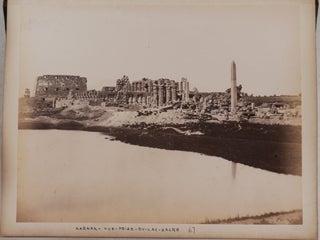 [Two Albums with 144 Original Albumen and Gelatin Silver Photographs, Documenting a Nile River Cruise and a Trip to the Holy Land in 1908, and Showing Ancient Temples and Sites of the Upper and Lower Egypt, River Nile and Boats, Al-Azhar Mosque in Cairo, Edinburgh Medical Mission in Damascus, and Several Locations of the Holy Land (Nazareth, River Jordan, Capernaum, Tiberias, the Sea of Galilee, &c.); the Albums are Titled:] I. The Second Cataract to Karnak; II. Karnak to Syria & Constantinople.