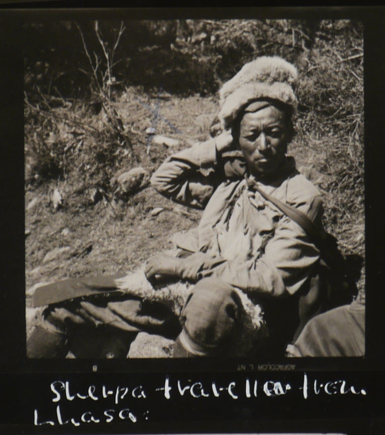 Item #552 [Collection of Twenty-Four Gelatin Silver Contact Sheets with 272 Original Photos, Documenting the “Daily Mail Himalayan Expedition in search of the Yeti” in January-June, 1954 and Showing Namche Bazar, Those, Junbesi, Phortse, and Thame Villages, Local Sherpa People, Tengboche Monastery and Monks, a “Hermit and Cell above Dingboche,” a Man “Carving Sacred Inscriptions on Stone,” Expedition Members, Bhote Kosi and Dudh Kosi Valleys, Ama Dablam and Taboche Mountains, Barun Glacier and Pass, Hongu Glacier, Everest Range, “Footprints of the Abominable Snowman,” &c.; With: First Edition of Stonor’s Account of the Expedition, “The Sherpa and the Snowman” (London, 1955)]. ASIA - NEPAL - HIMALAYAS, Charles Robert STONOR.