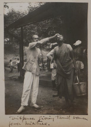 [Album with 56 Original Gelatin Silver Photographs, Showing British Rubber and Tea Plantations in the Kelani Valley, Sri Lanka, Including the Kiriporuwa Estate of the “Nagolle Rubber and Tea Plantations Ltd.” and Halpe Estate of the “Ceylon Rubber Co. Ltd.,” Their Managers, Native Workers, Rubber Harvesting Operations, &c.].
