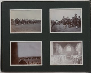 [Two Albums with 192 Original Vernacular Gelatin Silver Photographs of British India, Showing Nainital (General Views, Hotel Metropole, Naina Devi Temple, “Trevillion & Clark” Shop on the Mall Rd., Cricket Game), Events of the 1911 Delhi Durbar, Kolkata, Kanpur, Jabalpur, Portraits of “a Bridegroom Robed for Wedding,” “a Holy Man – Fakir at Marble Rocks near Jubblepore,” Native People, British Residents, &c.].