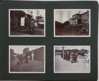 [Two Albums with 192 Original Vernacular Gelatin Silver Photographs of British India, Showing Nainital (General Views, Hotel Metropole, Naina Devi Temple, “Trevillion & Clark” Shop on the Mall Rd., Cricket Game), Events of the 1911 Delhi Durbar, Kolkata, Kanpur, Jabalpur, Portraits of “a Bridegroom Robed for Wedding,” “a Holy Man – Fakir at Marble Rocks near Jubblepore,” Native People, British Residents, &c.].