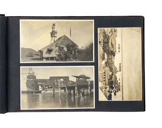 [Album with 74 Original Gelatin Silver Photographs and Two Printed Postcards, Showing USS “Dale” and other Warships of the US Asiatic Fleet, Chinese Troops, Camps, Artillery Guns and Scenes of Destruction during the Xinhai Revolution, China Inland Mission Boys School in Chefoo (Yantai), Scenes of Forceful Removal of a Queue of an Elderly Chinese Man, &c.].