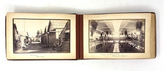 [Album with 46 Rare Original Albumen Photographs, Showing Monterey (Chinatown, Monterey Bay, Hotel del Monte, First Adobe Buildings, Custom House, “The First Jail,” “General Fremont’s Headquarters during the Mexican War,” &c.), San Francisco (“Mrs. Mark Hopkins and Gov. Stanford Mansions,” “Court, Palace Hotel,” “Bazaar in Chinatown,” “The Entry – Chinese Theatre,” “Chinese Grand Restaurant,” “Mission Dolores”), Salt Lake City (“Brigham Young’s Grave,” “The Eagle Gate near Brigham Young’s Residence,” “Temple Block,” “Beehive and Lion House”), Chinatown in Los Angeles, &c.].