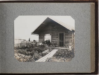 [Album with 39 Early Original Gelatin Photographs of Fairbanks, Showing St. Matthew’s Church and Hospital, the Launch of the “Koyukuk” River Steamer, City Streets, Interior of a Building Decorated for the “Floral Ball,” Firefighters and their Horse-Driven Cart, “Fireman Cook” with Pet Bears, Pioneer J. [Schuster?], “Sale Cup” of the Fairbanks Gun Club, &c.].