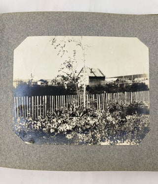 [Album with 39 Early Original Gelatin Photographs of Fairbanks, Showing St. Matthew’s Church and Hospital, the Launch of the “Koyukuk” River Steamer, City Streets, Interior of a Building Decorated for the “Floral Ball,” Firefighters and their Horse-Driven Cart, “Fireman Cook” with Pet Bears, Pioneer J. [Schuster?], “Sale Cup” of the Fairbanks Gun Club, &c.].