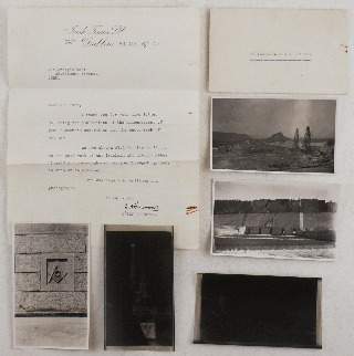 [Extensive Archive of ca. 150 Original Gelatin Photographs (88 Mounted in the Album, ca. 60 Loose Ones, and Two Loose Real Photo Postcards), Documenting the Construction of the Mettur Dam on the Kaveri River in the Madras Presidency of British India; With: a Rare Indian Government Imprint, Two Typewritten Letters Signed and over a Dozen Related Newspaper Clippings].