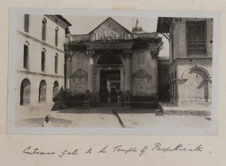 [Album with 195 Original Gelatin Photographs of Nepal, Showing the British Legation, Hindu and Buddhist Sites and Temples in Kathmandu and Environs (Patan Durbar Square, Pashupatinath Temple, Swayambhunath Buddhist Complex, Boudhanath Temple, Taleju Temple, Rani Pokhari Pond, Durbar Hall, Changu Narayan Temple), Public Celebrations of Indra Jatra and Dashain Hindu Festivals in Kathmandu (Street Processions, Parade of Troops, Buffalo Sacrifice, Blessing of the Colours), Portraits of Several Nepalese High Ranking Military Officers, Kakani Village and Views of the Himalayas Taken there, Portraits of Nepalese People, R.S. Underhill, a British engineer who Constructed Nepal’s First Cargo Ropeway, &c.].