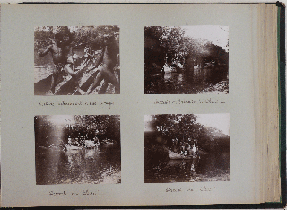 [Album with 106 Original Gelatin Silver Photographs, Documenting an Early Travel up the Congo and Ubangi Rivers to Fort Crampel in French Congo (now Kaga-Bandoro, Central African Republic) and Showing Boma, Matadi, Bangui, Ibenga Village, Ubangi, Nana and Chari Rivers, Fort Crampel, French Fortifications, a Hotchkiss Gun, Bush Camps during the Suppression of Local Tribes, Village Scenes, Portraits of Bondjo (Ekonda), M’Bres, M’Gaos and Ouham People, Members of Native Militia, a Doctor Pulling a Teeth, a Local Chief, &c.].