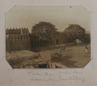 [Album with 67 Early Original Photographs (Gelatin Silver photos and Cyanotypes) of French Sudan, Showing Hombori (French Military Post, Hombori Mountains, Native Village), Timbuktu, Bourem, Bamba, “Le Mage” Niger River Steamer, Portraits of Fula, Songhai, Tukulor, Ikelan, Tuareg, Moor and Bambara People, “Notables de Tombouctou,” Family of a Local Chief, Scenes with Native Soldiers Paying Honours to the Flag, Public Celebration during the 14th of July 1901, &c.].