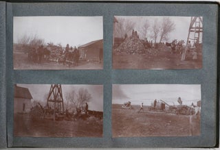 [Two Historically Interesting Very Well Annotated Photo Albums with 486 Gelatin Silver Photographs, Showing Candid Views of Farming Activities in Nebraska, Mostly by the Family of Local Pioneer Farmer Charles How (also by Lon Stonehocker, Lee Martin, Frank Schaffer, Wm. Sasse, etc.), as well as Views of Hastings (the Burlington Depot, L. A. Kinney & Co Wholesale House, Pizer Clothing Store, Woolworth & Co 5 and 10 Cent Store, A. H. Brooke’s Drug Store), Scenes of Jimmy Ward’s “Shooting Star” Biplane Flight during an Aviation Meet, Armistice Day Parade, Festive Circus Day, One of the Earliest Regional Auto Shows, etc.; also with the Views of Grand Island, Rosedale, Doniphan, Hanson, Boelus, etc.]