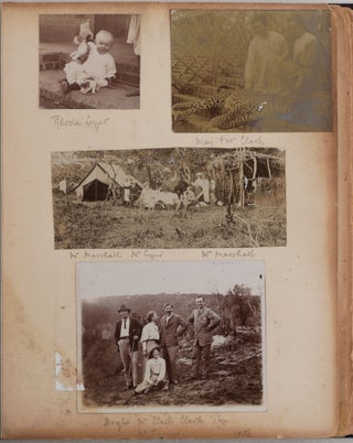 [Album with 76 Original Gelatin Silver Photos of London Missionary Society Stations in North-Eastern Rhodesia (Zambia); Including Portraits of Missionaries and their Families (W. Draper, H.E. Wareham, Rev. R.S. Wright, Rev. J.A. Ross, Rev. H.C. Nutter, W. Freshwater, B.R. Turner, Rev. W.G. Robertson, Rev. E.H. Clark), British Civil Servants (H.C. Marshall, G.M.E. Leyer, J. McNeil), Views of “Spirit Huts, Mambwe,” “Mrs. McNeil’s Grave, Kawimbe,” Kalambo Falls, Luena River, Lake Malawi, Mount Waller, Mombasa, Dar-es-Salaam, Zanzibar, Portraits of Maasai, Kikuyu People, &c.].